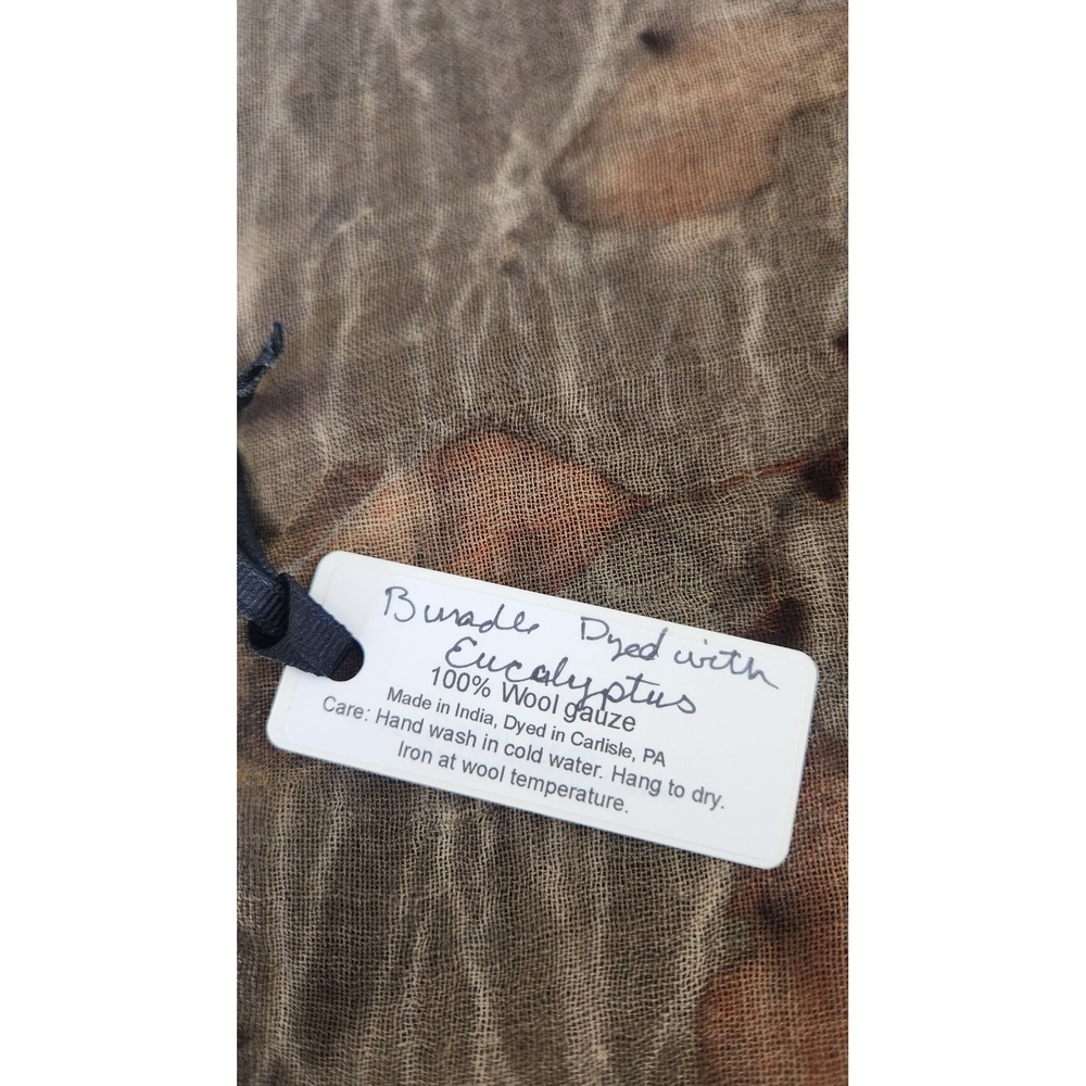 Dye Lab Scarf Women OS Brown Wool Gauze Eucalyptus Bundle Dye Botanical Earthy - Picture 3 of 3